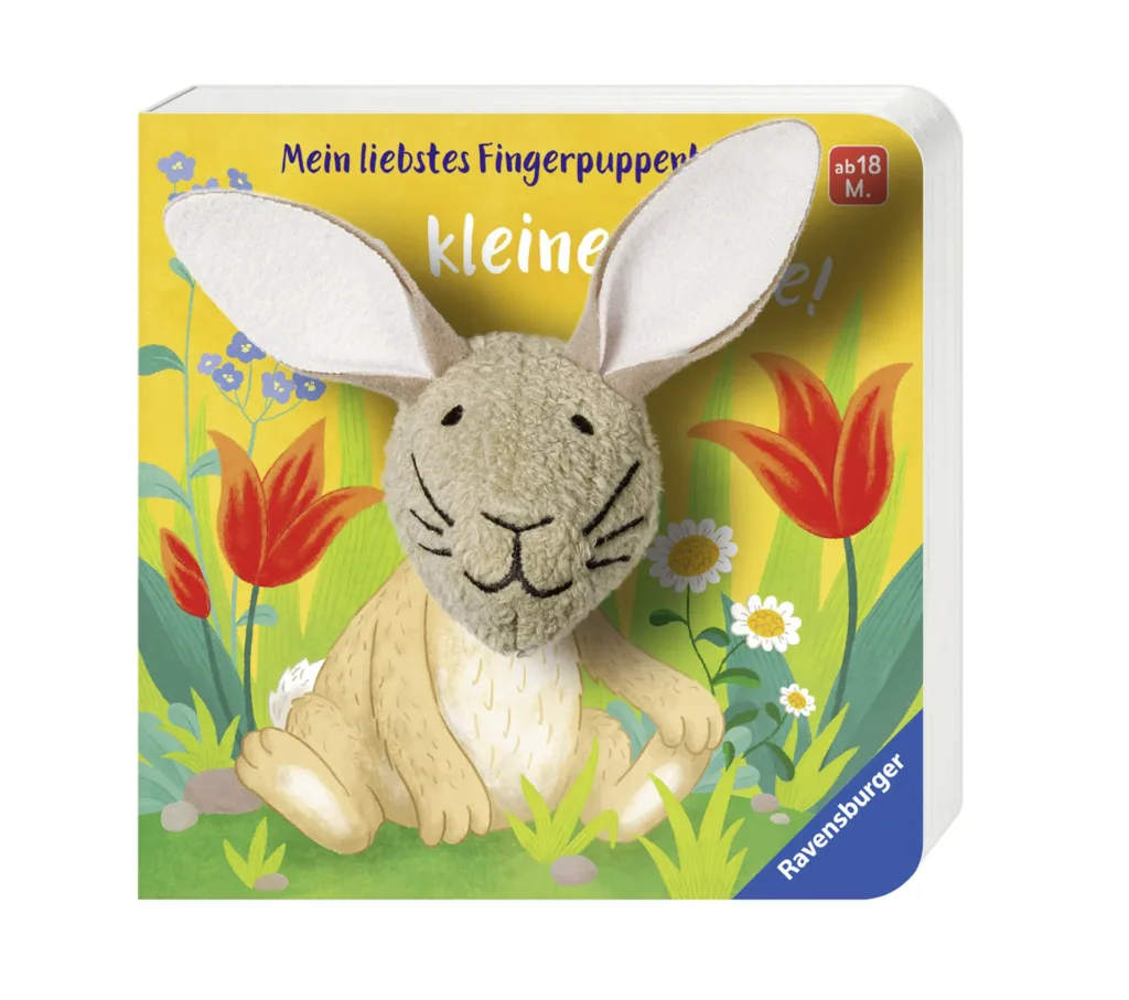 Buch für Kinder mit Hasen-Fingerpuppe